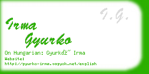 irma gyurko business card